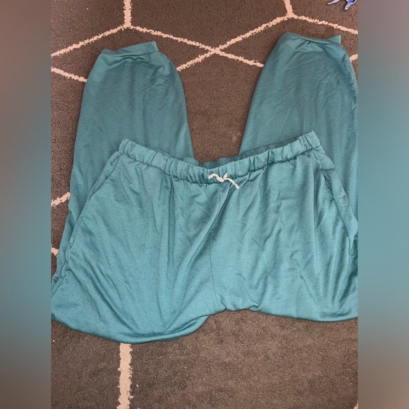 Zenana Soft French Terry Teal Lounge Joggers With Pockets Size 3x - Picture 5 of 7